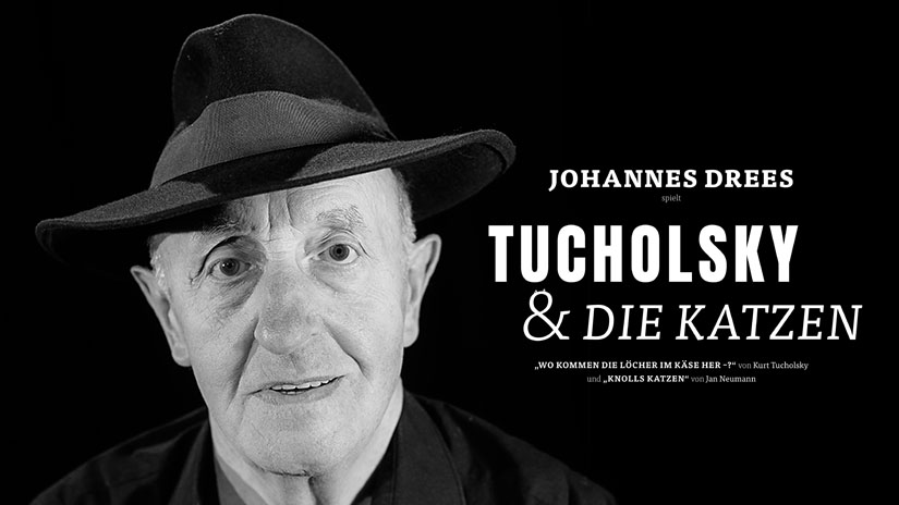 TUCHOLSKY & DIE KATZEN – JOHANNES DREES spielt  „Wo kommen die Löcher im Käse her –?“ von Kurt Tucholsky und „Knolls Katzen“ von Jan Neumann. Regie: Konrad Haller  (Foto: Hanno Endres)